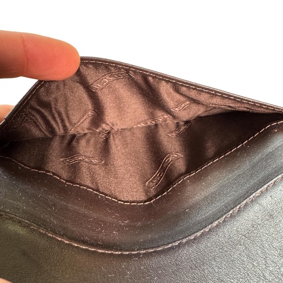 COACH Checkbook Cover Wallet Signature Monogram Canvas Brown Leather | Vintage - Picture 8 of 9